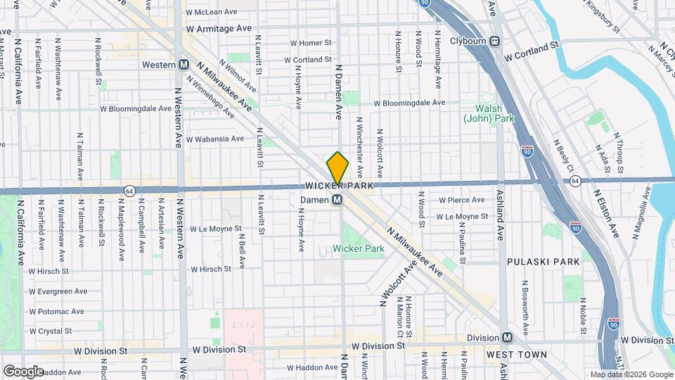 1564 N Damen Ave Map and Location Details