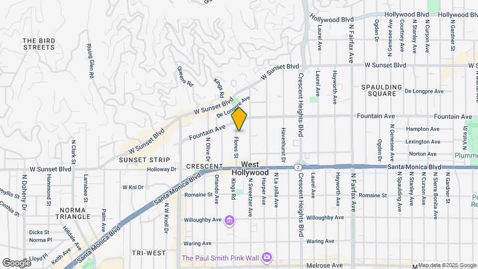 1250-1/2 N Flores St Map and Location Details