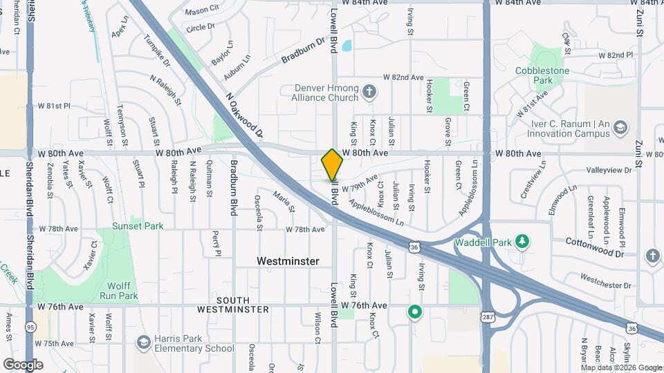 7903 Lowell Blvd Mapa y Detalles de la Ubicación