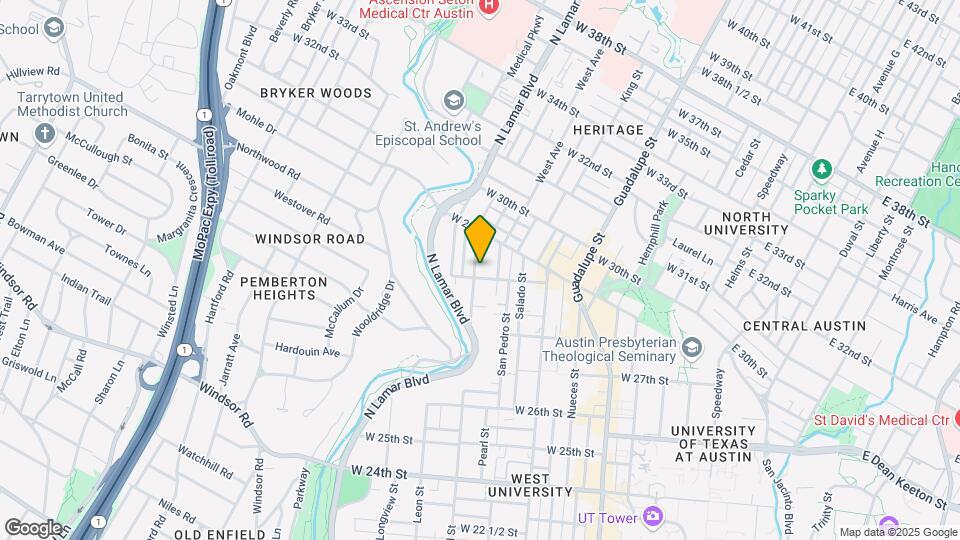 2829 San Gabriel St Map and Location Details