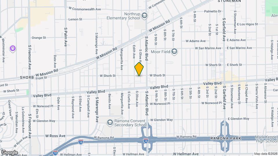 1128 W Shorb St Map and Location Details