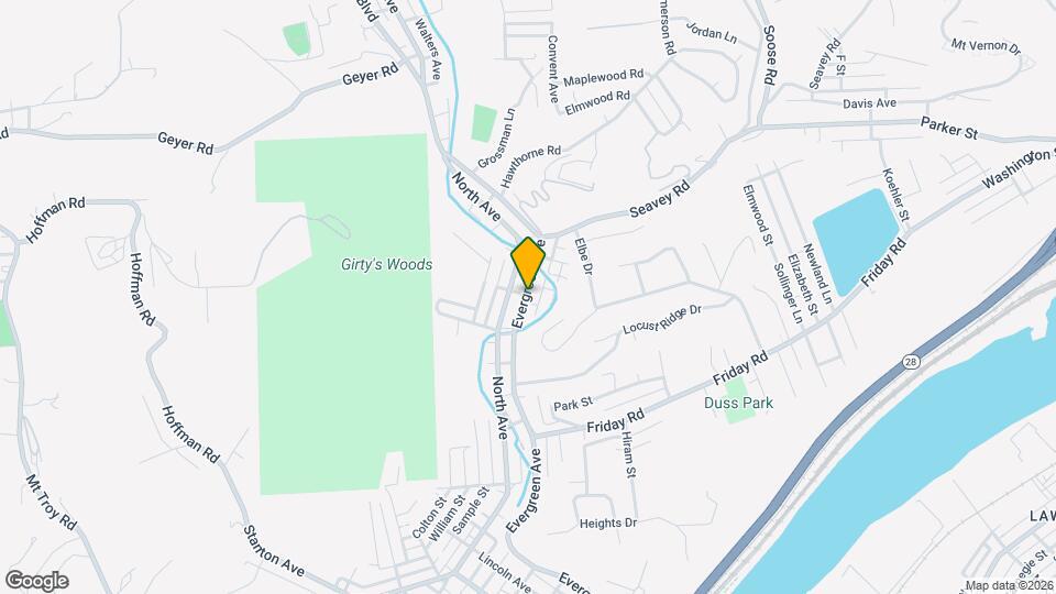 834 Evergreen Ave, Unit Bottom Unit Map and Location Details