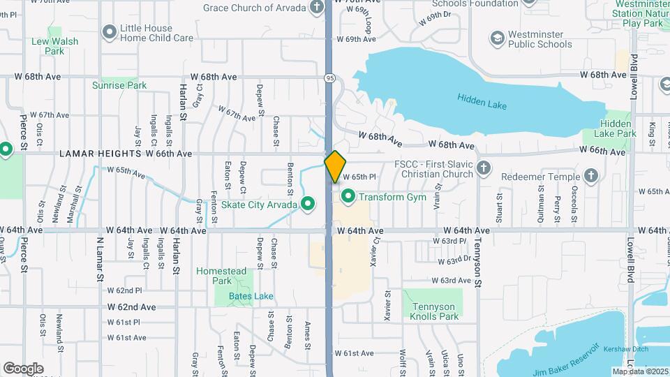 6505 Zenobia St Mapa y Detalles de la Ubicación