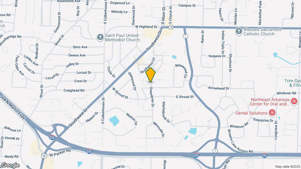 2725 Greenbriar Dr Mapa y Detalles de la Ubicación