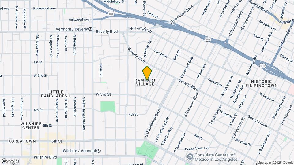 213 S Hoover St Mapa y Detalles de la Ubicación