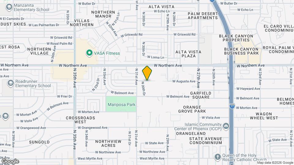 3017 W Augusta Ave Mapa y Detalles de la Ubicación