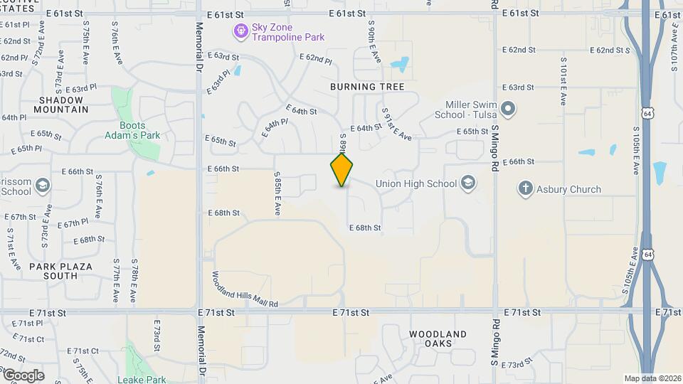 6718 S 90th E Ave Map and Location Details