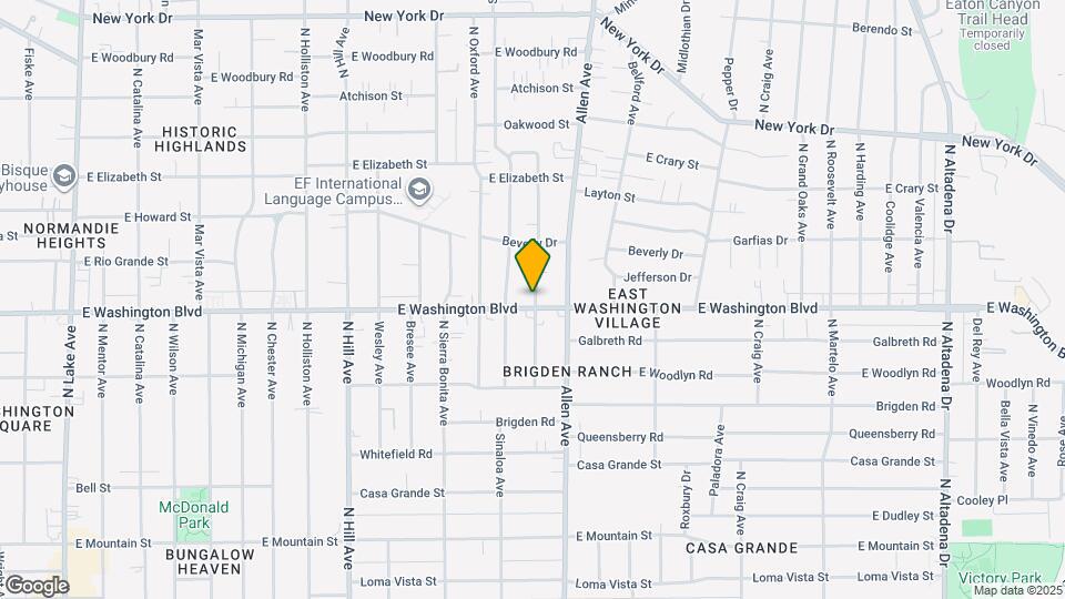 1739 E Washington Blvd Mapa y Detalles de la Ubicación