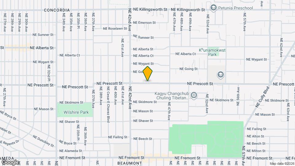4381 NE Prescott St Mapa y Detalles de la Ubicación