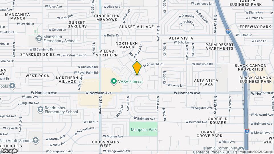 3213 W Royal Palm Rd Mapa y Detalles de la Ubicación