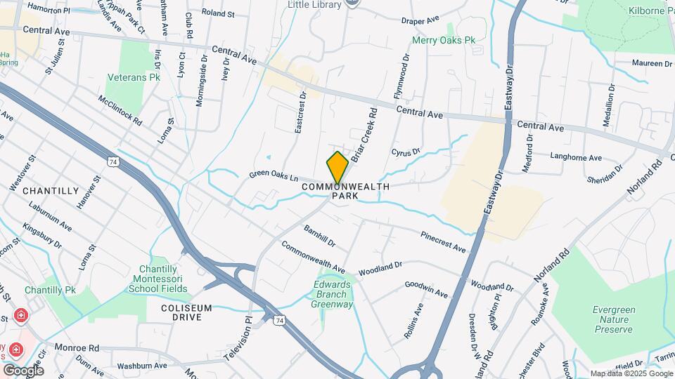 1354 Briar Creek Rd Mapa y Detalles de la Ubicación