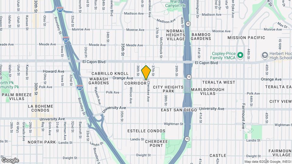 4172-4176 Cherokee Ave Map and Location Details