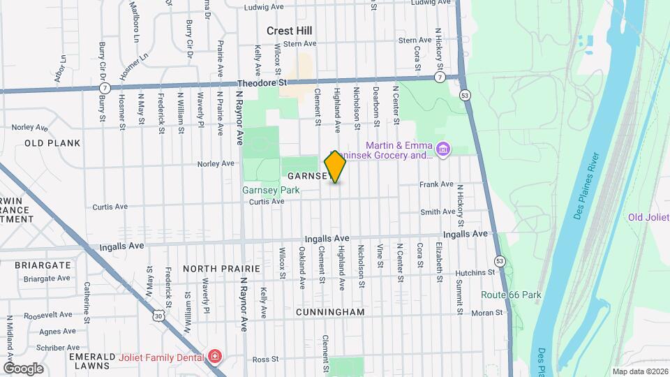 1307 Highland Ave Map and Location Details