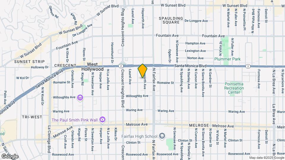1009 N Hayworth Ave Mapa y Detalles de la Ubicación