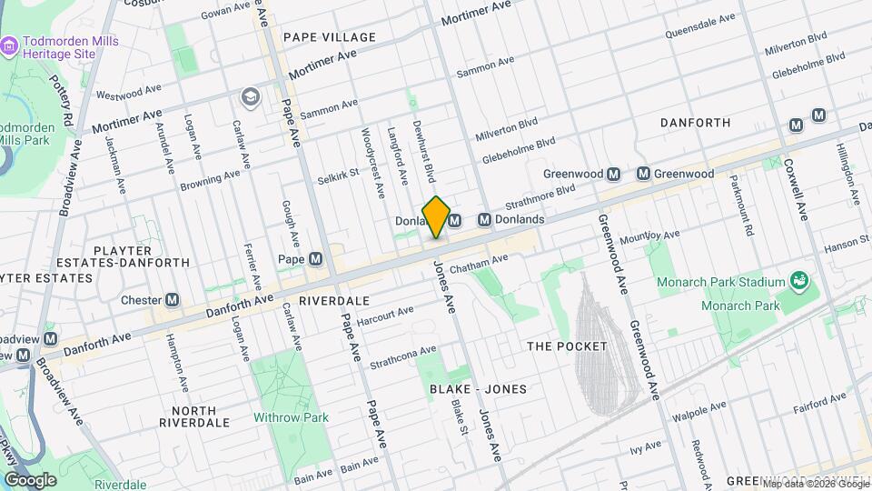 862 Danforth Ave Map and Location Details