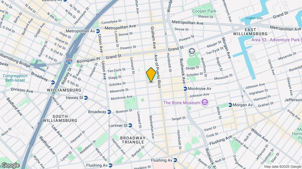 127 Meserole St Map and Location Details