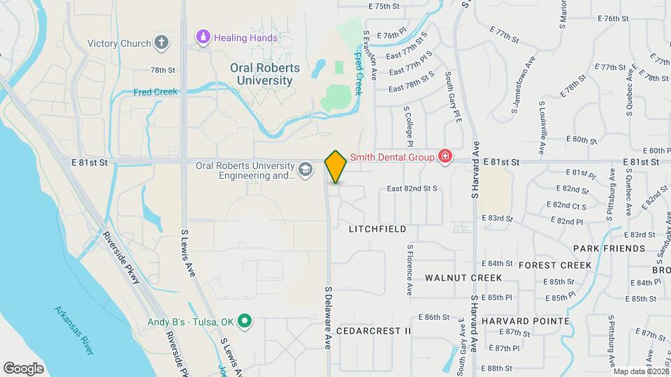 8208 S Delaware Pl Map and Location Details