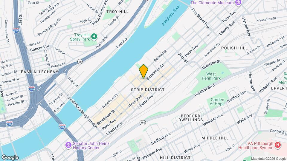 2419 Smallman St, Unit 202 Map and Location Details
