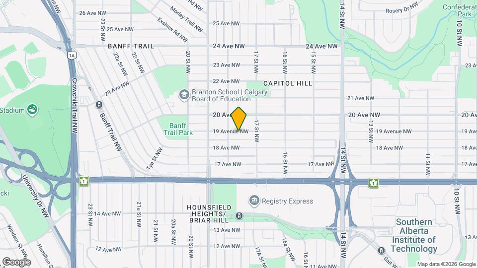 1827-1819 19 Avenue NW Map and Location Details