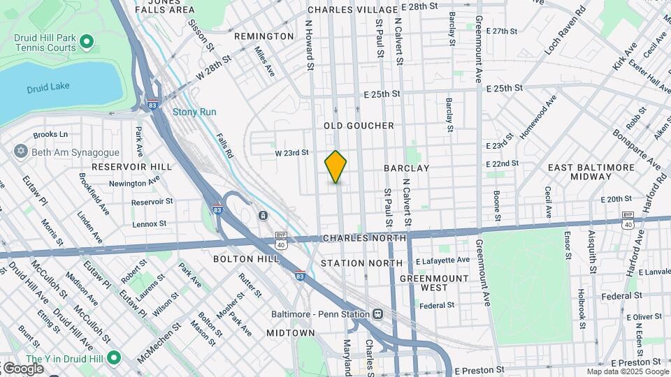 2102 Maryland Ave-Unit -2F Map and Location Details