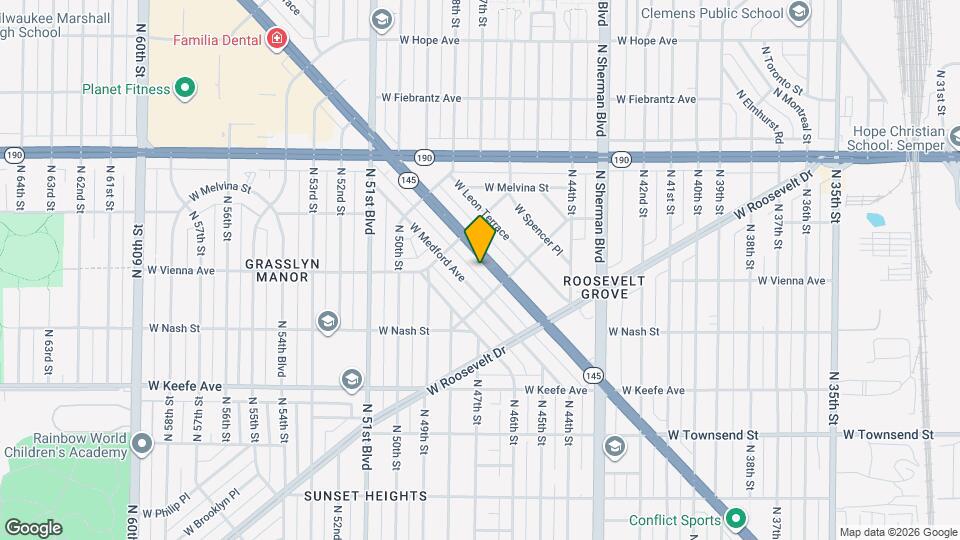 4635 W Fond du Lac Ave Map and Location Details