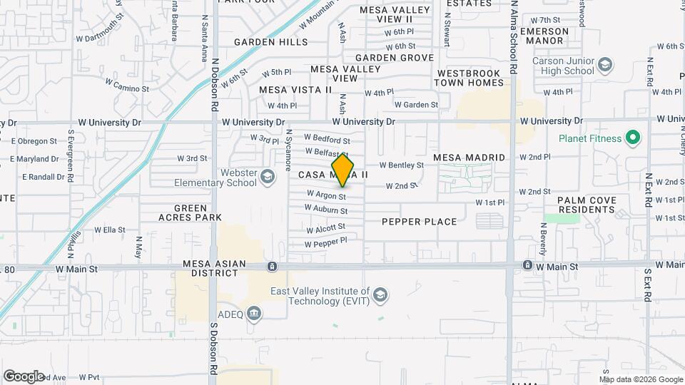 1636 W Argon St Map and Location Details