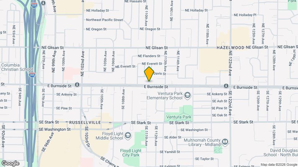 11097 E Burnside St Map and Location Details