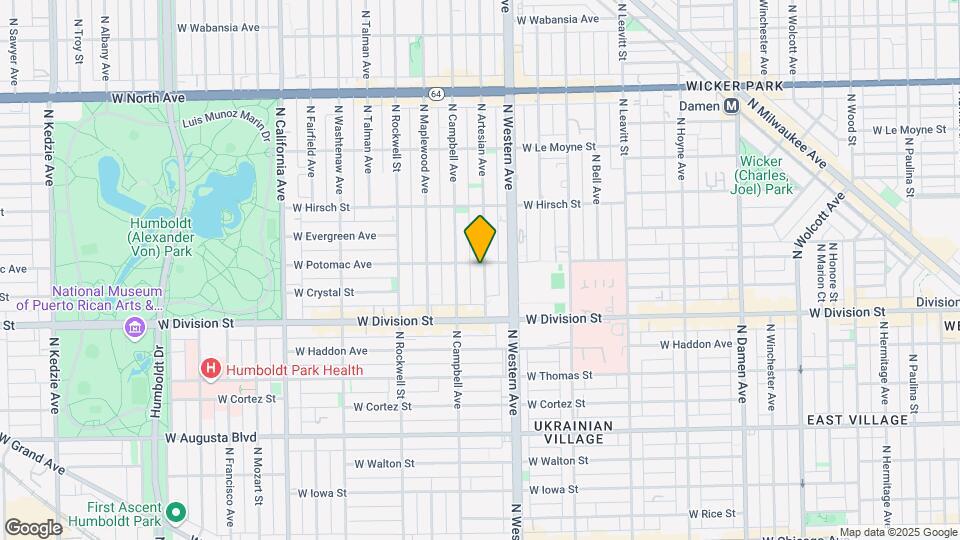 1252 N Artesian Ave Map and Location Details