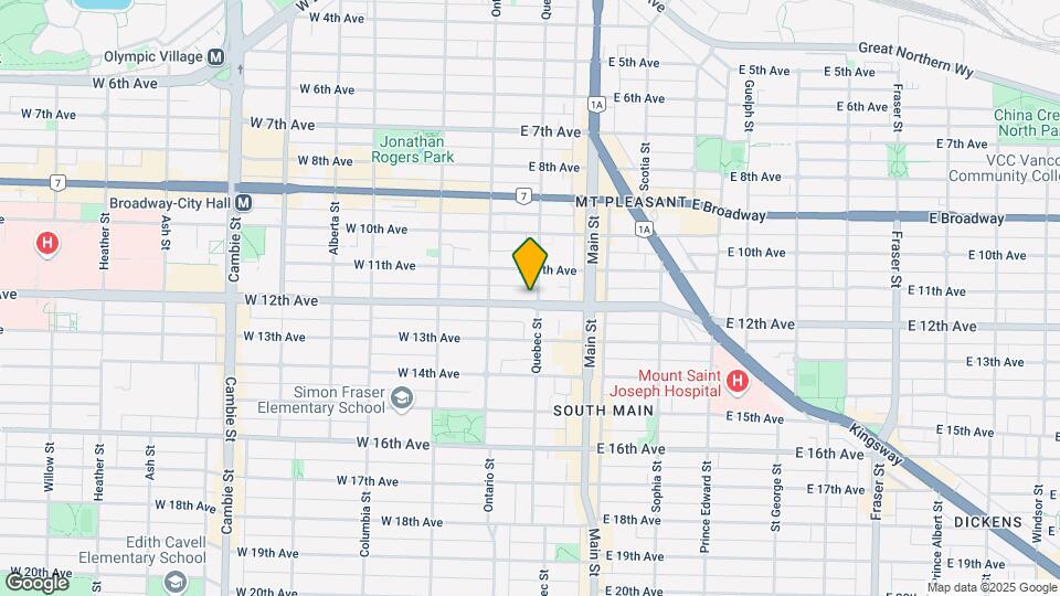 55 E 12th Ave Map and Location Details