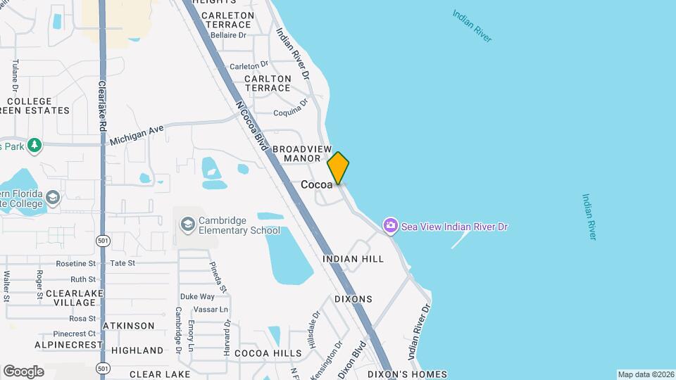 1613 Indian River Dr Map and Location Details