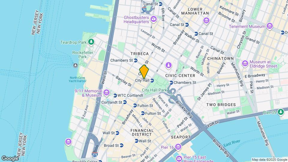 25 Park Row Mapa y Detalles de la Ubicación