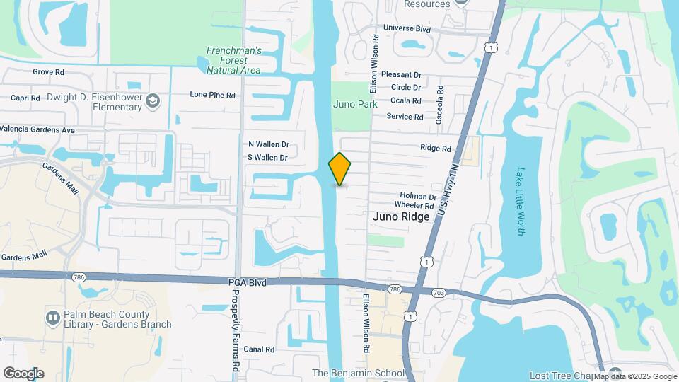 Intracoastal Tripex with boat slips & garages Map and Location Details