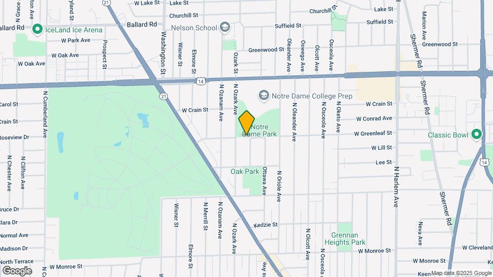 8548 N Overhill Ave Map and Location Details