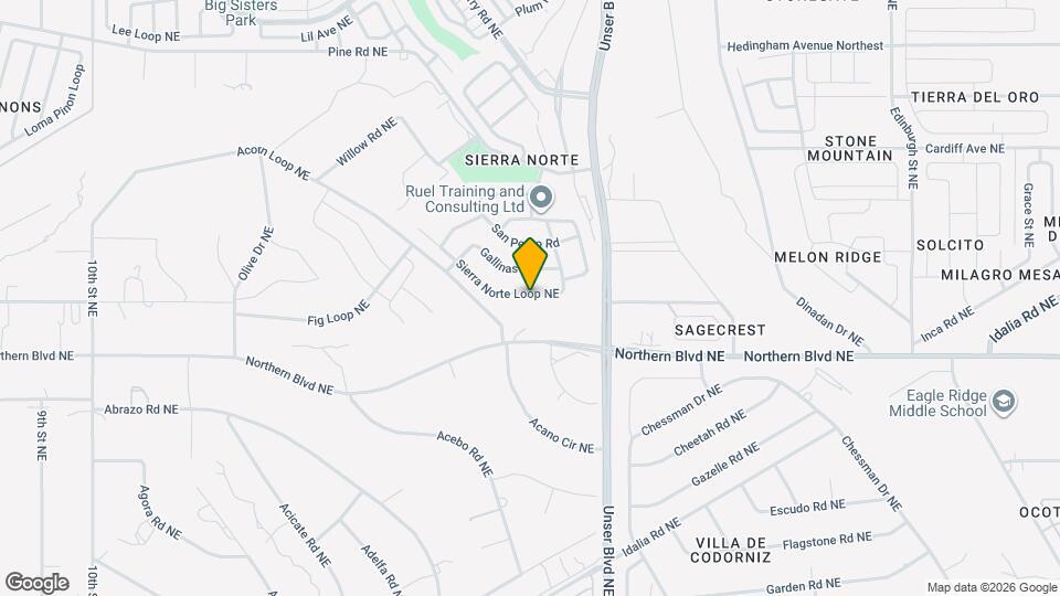 1836 Sierra Norte Loop NE Map and Location Details