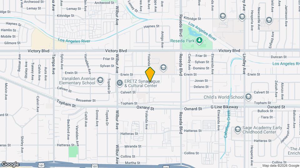 6182 Yolanda Ave Map and Location Details