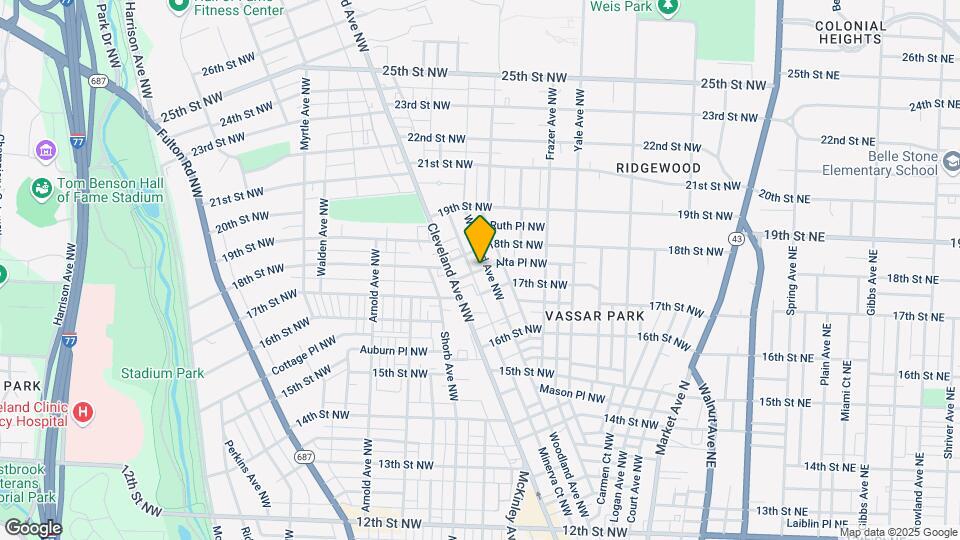 1725 Woodland Ave NW, Unit Upstairs 1725 Map and Location Details