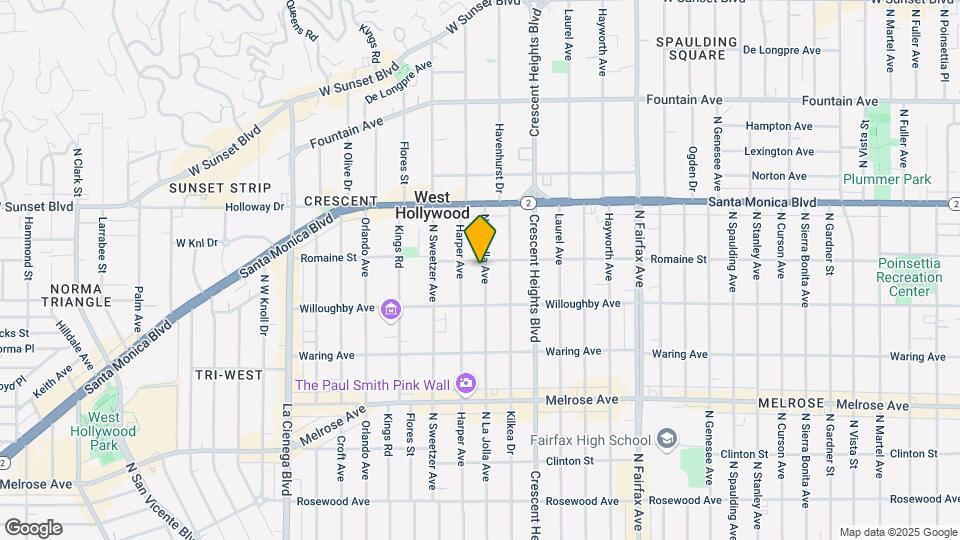 943 N La Jolla Ave Map and Location Details