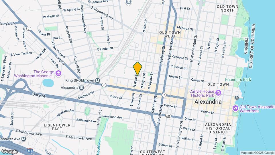 205 N West St Mapa y Detalles de la Ubicación
