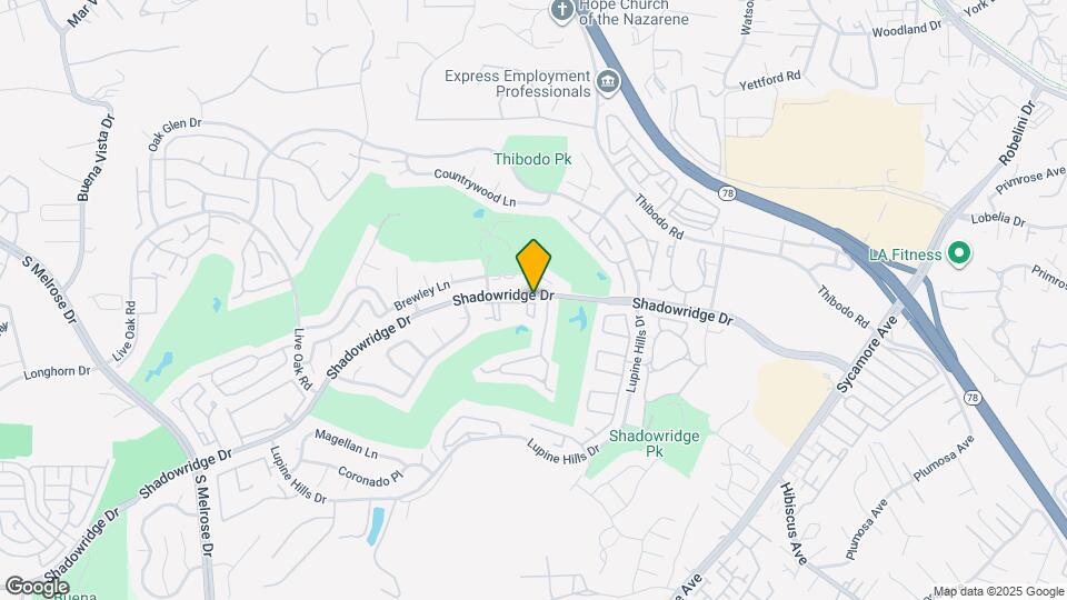 1087 Shadowridge Dr Map and Location Details