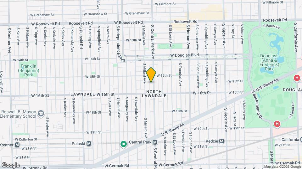 1530 S Central Park Ave, Unit Apt 2 Map and Location Details