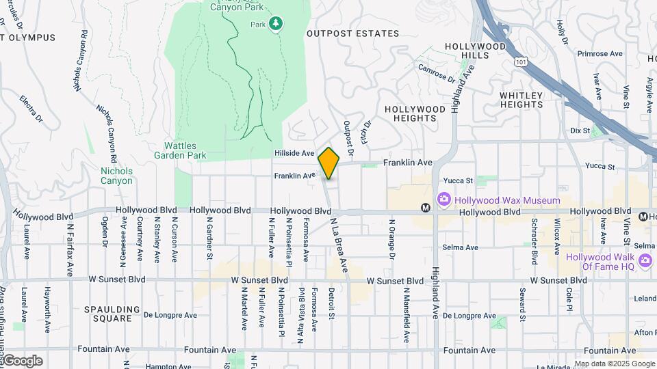 1750 N La Brea Ave Mapa y Detalles de la Ubicación