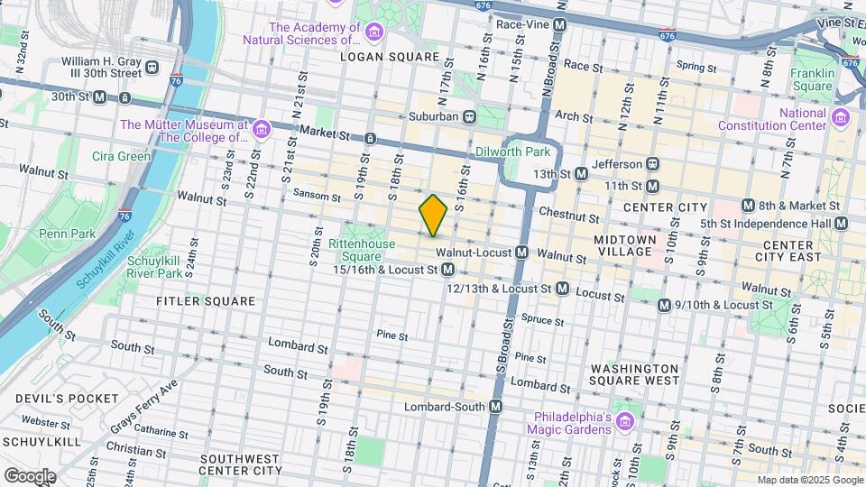 1616 Walnut St, Unit 1B-1105 Map and Location Details