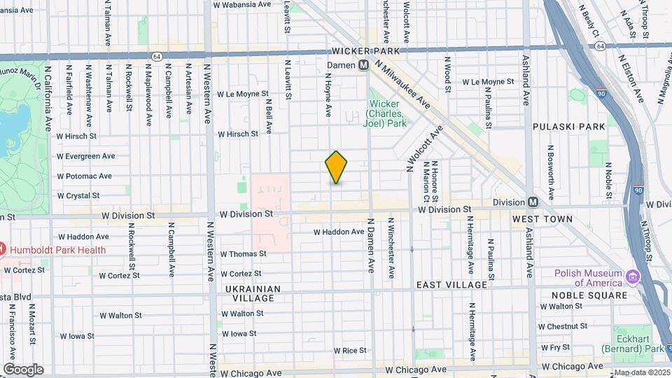 1233 N Hoyne Ave Map and Location Details