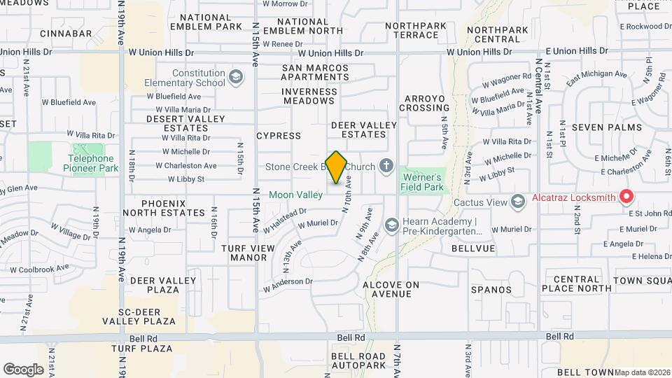 1018 W Grovers Ave Map and Location Details