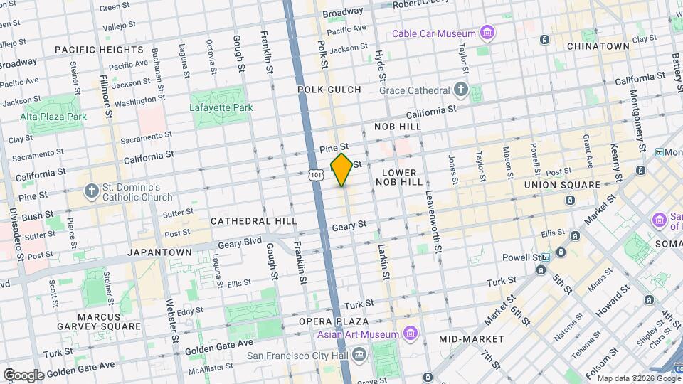 1201 Sutter St, Unit Unit 408 Map and Location Details