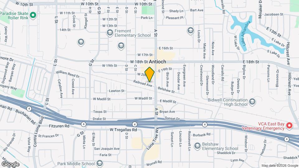 100 Railroad Ave Map and Location Details