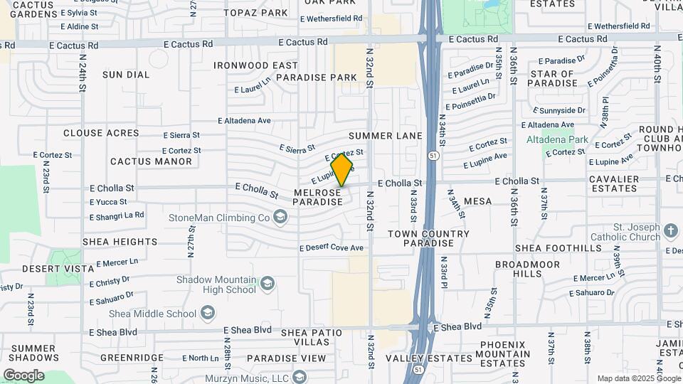 3109 E Cholla St Map and Location Details