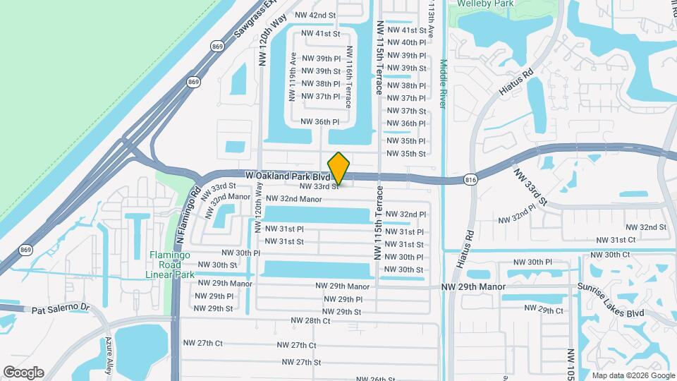 11700 NW 33rd St Map and Location Details