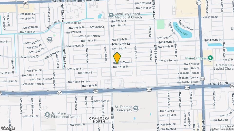 3521 NW 171st St, Unit Unit 2 Map and Location Details