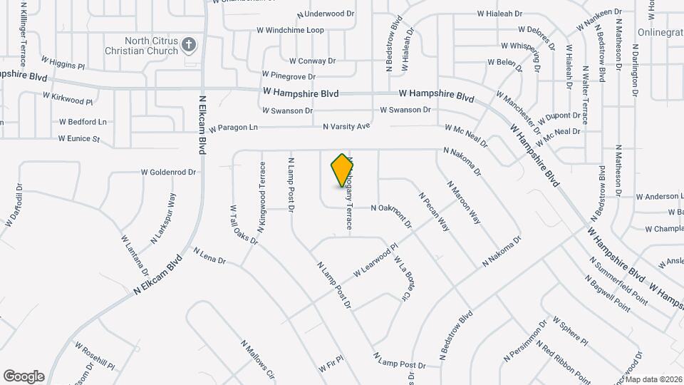 5992 N Mahogany Terrace Map and Location Details